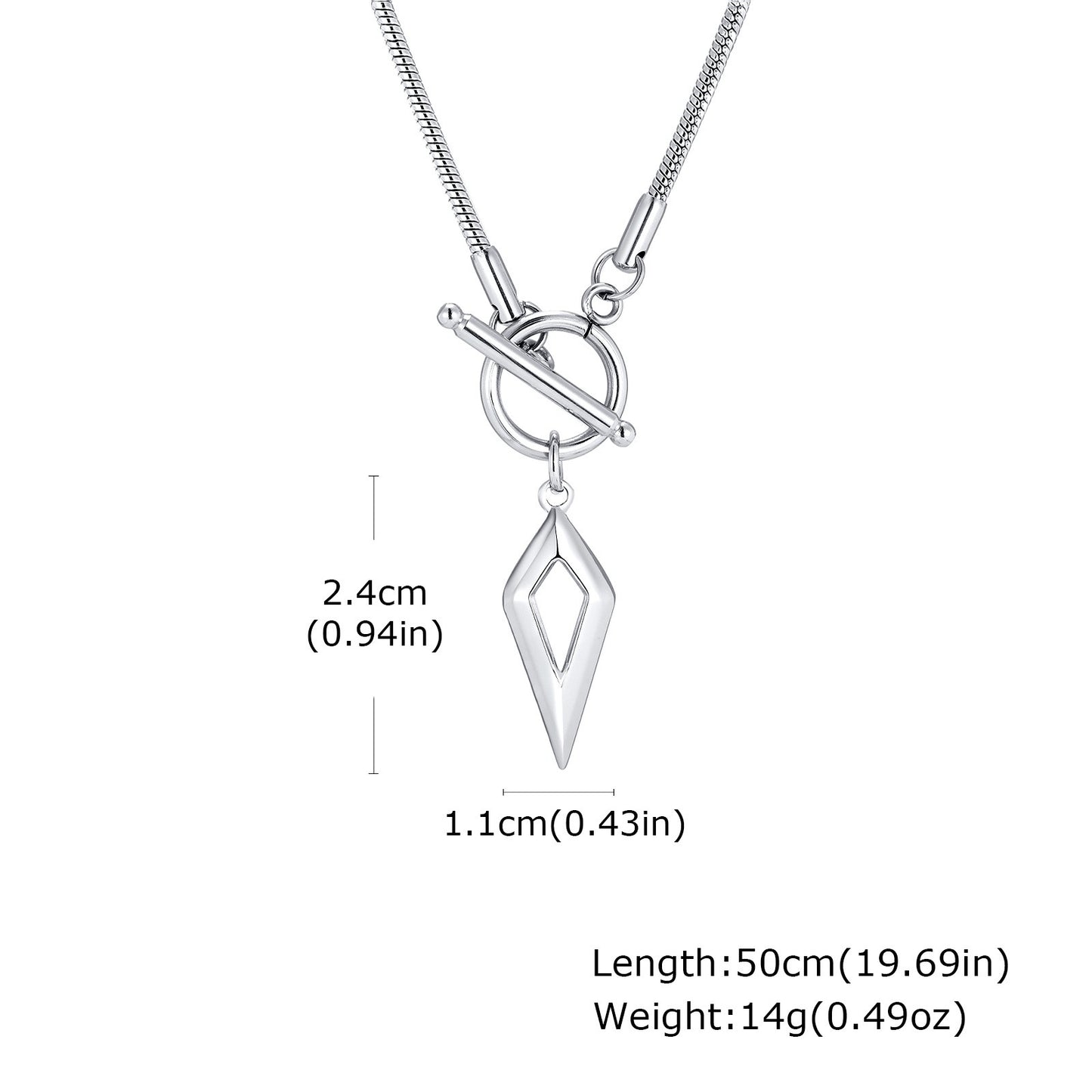 Kemstone Stainless Steel Four-Point Star Pendant Necklace – O-Ring Toggle Snake Chain for Men
