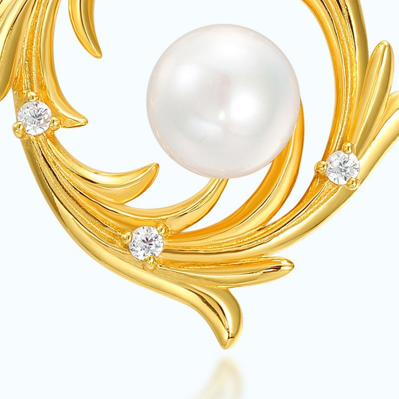 Elegantes pendientes de perla de plata S925 hechos a mano por Kemstone: diseño original - Diseño vintage de lujo