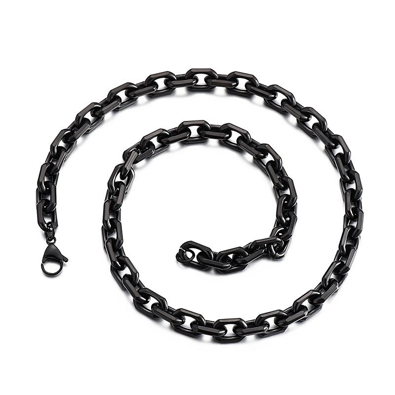 Kemstone Men’s Black O-Link Chain Bracelet & Necklace – Stainless Steel Gothic Viking KS141119-Z