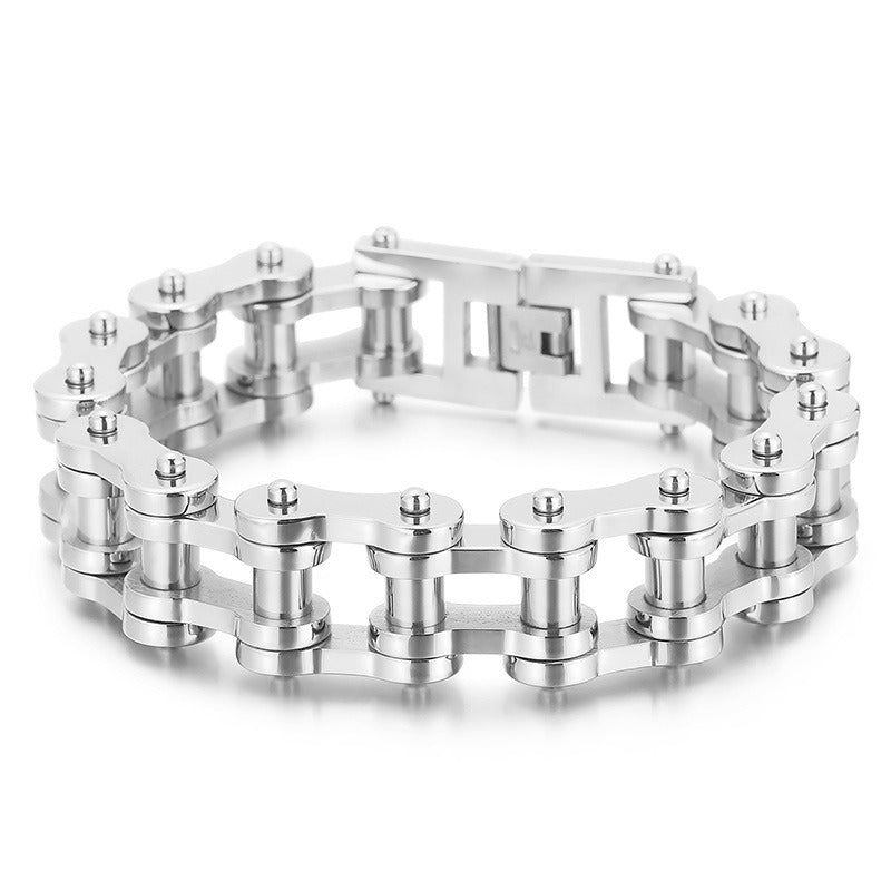 Kemstone Biker Chain Bracelet for Men – 18mm Stainless Steel Motorcycle Link Jewelry | KB18912-D
