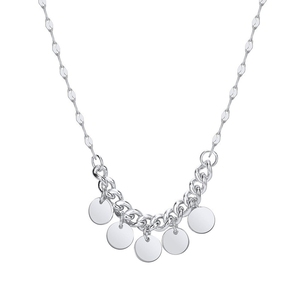 925 Sterling Silver Disc Necklace – Gold & Silver Handmade Coin Pendant Choker | Kemstone A4-BQN23