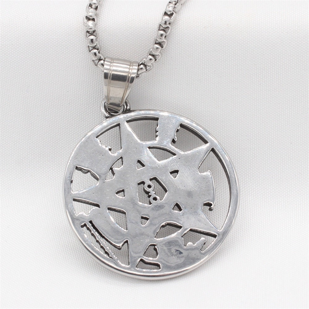Kemstone Titanium Steel Five Point Star Pendant Necklace for Men P1387