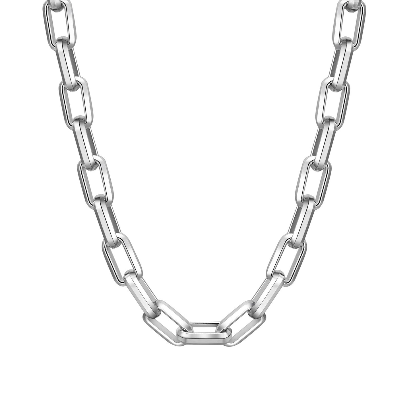 Heavy-Duty Stainless Steel Rectangle Chain Necklace for Men – 9.2mm Street Style, Viking Goth Vibe NC-1608