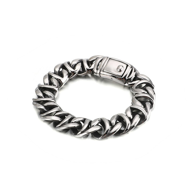Kemstone Men’s Stainless Steel Viking Chain Bracelet – 16–20mm Gothic Street Warrior KB82293-BD