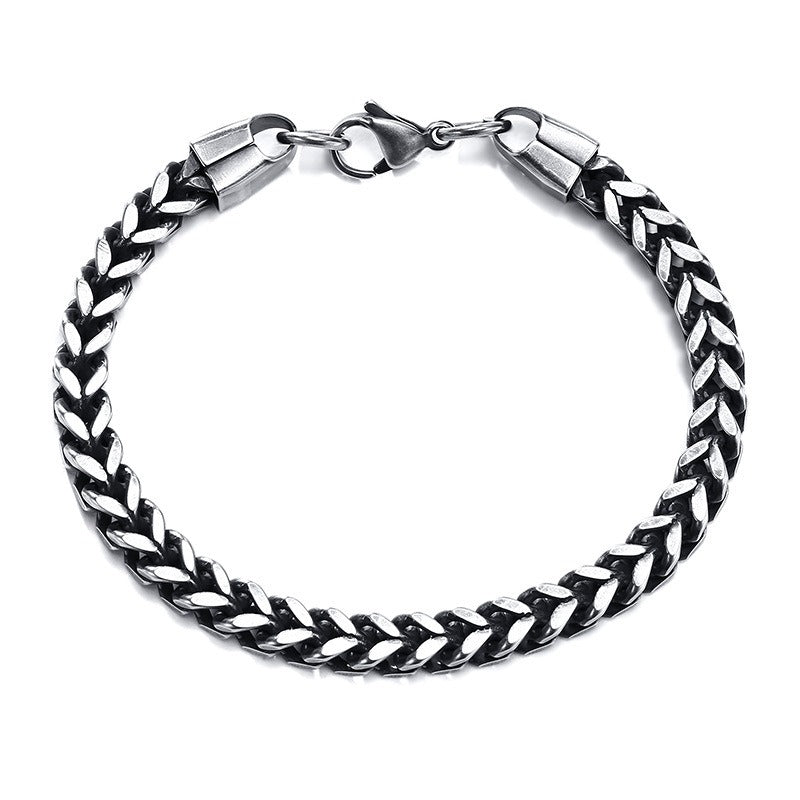 Kemstone Men’s Stainless Steel Viking Chain Bracelet – Hexagonal Link Curb Design BR-625