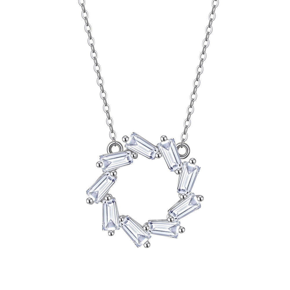 Kemstone S925 Sterling Silver Circle Pendant Necklace for Women – Pave CZ Round Pendant, Dainty Luxury Jewelry in Silver & Gold A4-APN48