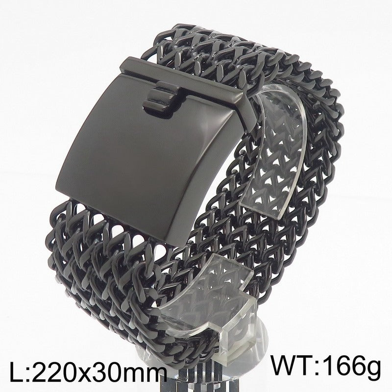 Viking Scale-Link Titanium Steel Bracelet – 30mm Bold Street Armor KB56410-D