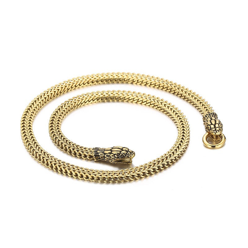Kemstone Serpent Legacy – Collar de acero de titanio forjado a mano con texturas envejecidas KN202158