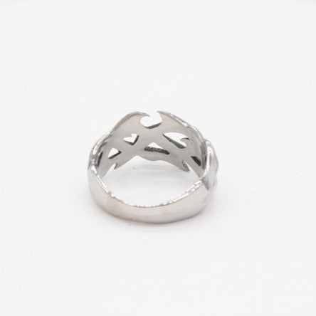 Kemston Titanium Steel Dragon Ring for Men Gothic Flame Texture R1109
