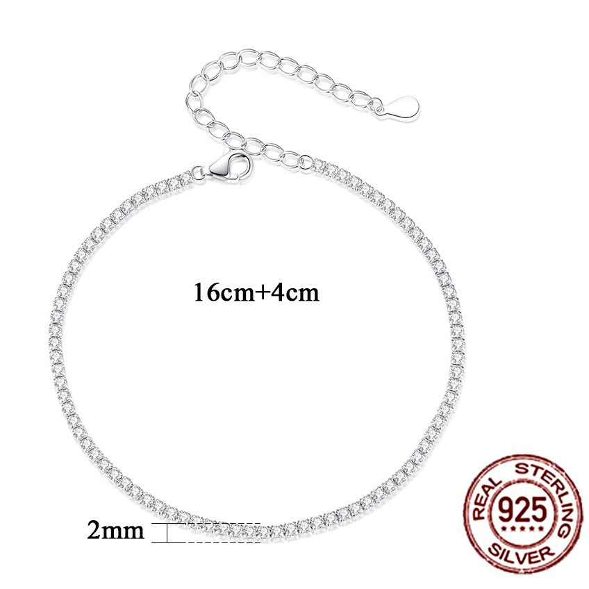 Pulsera de plata de ley con diseño original artesanal de Kemstone, cadena de tenis con incrustaciones de diamantes y circonitas cúbicas blancas.