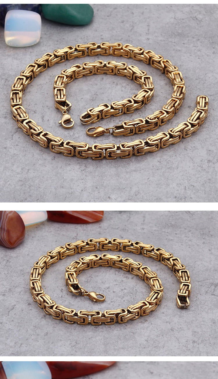 Collar llamativo de acero inoxidable estilo hip hop con cadena cubana Kemstone para hombre KS92303-Z