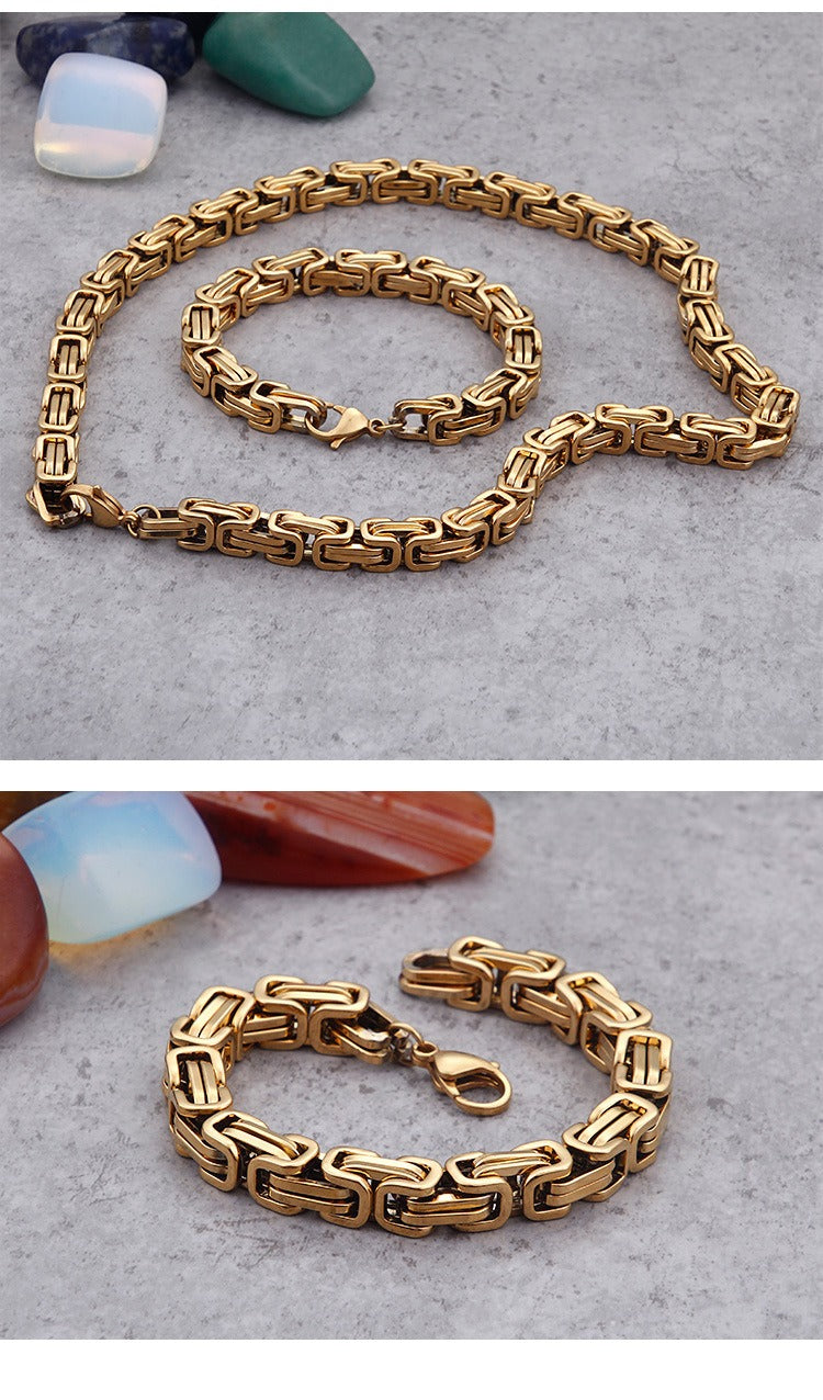 Collar llamativo de acero inoxidable estilo hip hop con cadena cubana Kemstone para hombre KS92303-Z
