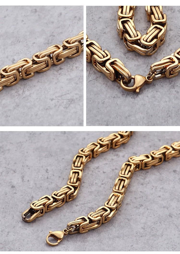 Collar llamativo de acero inoxidable estilo hip hop con cadena cubana Kemstone para hombre KS92303-Z