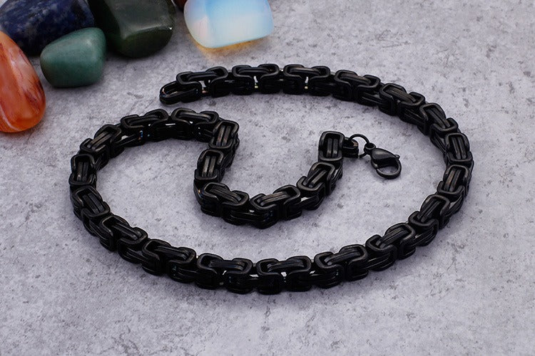 Collar llamativo de acero inoxidable estilo hip hop con cadena cubana Kemstone para hombre KS92303-Z