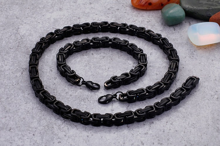 Collar llamativo de acero inoxidable estilo hip hop con cadena cubana Kemstone para hombre KS92303-Z