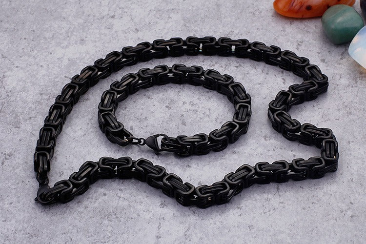 Collar llamativo de acero inoxidable estilo hip hop con cadena cubana Kemstone para hombre KS92303-Z