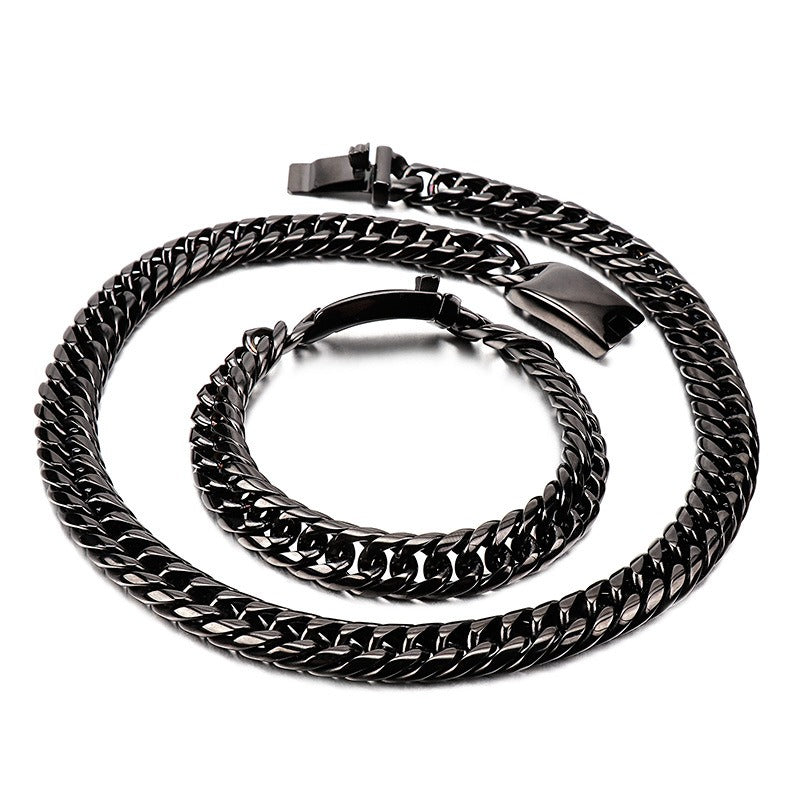 Kemstone Texan Rider Titanium Steel Cowboy Necklace - Rugged Chain Design for Urban Edge KS107869-Z