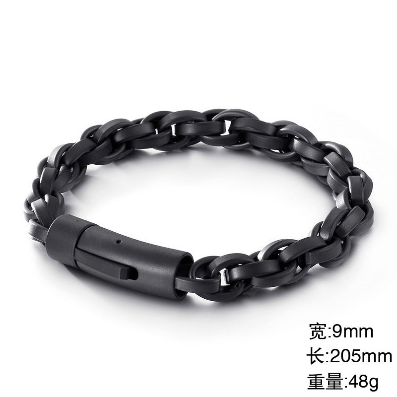 Brazalete Kemstone Vintage de acero y titanio para hombre - Diseño minimalista KB119221