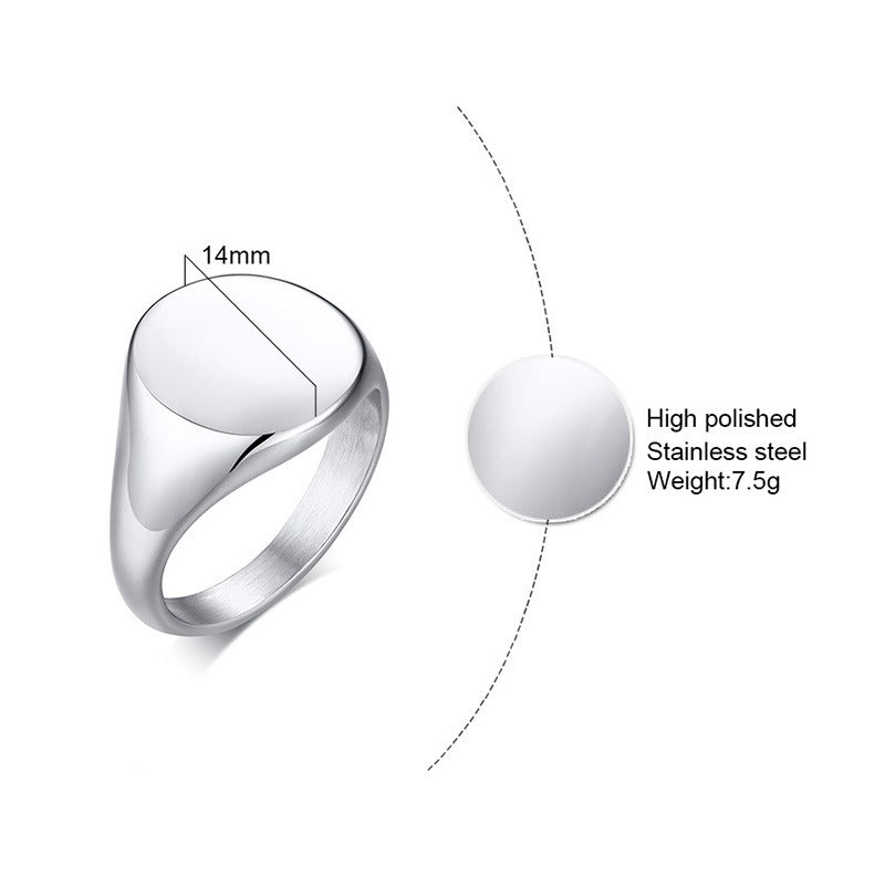 Anillo de acero inoxidable Kemstone con banda ancha - Joyería geométrica minimalista para parejas RC-448