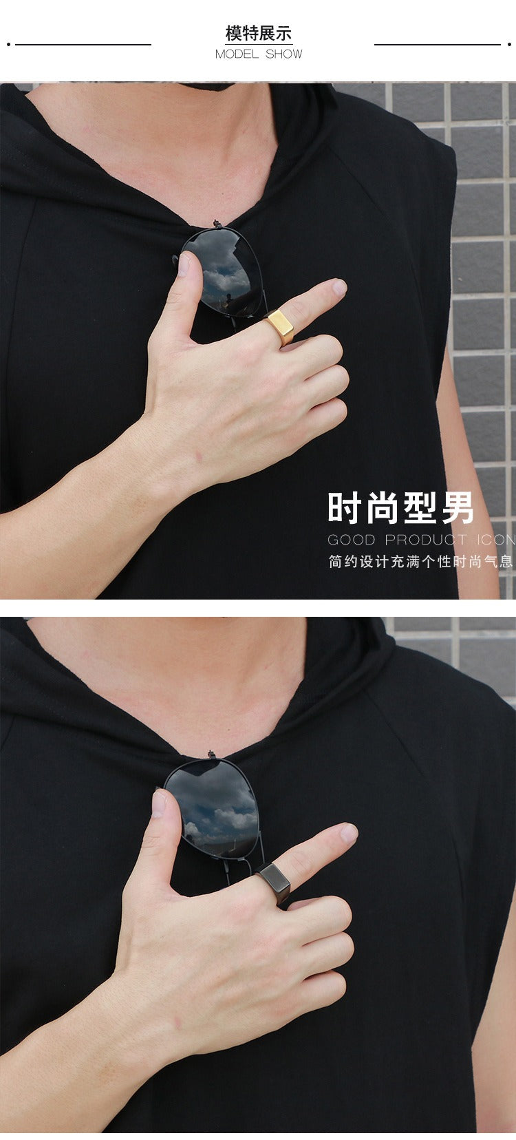 Kemstone Engravable Titanium Steel Ring for Men – Bold Geometric Edge, Custom Stainless Steel Statement Band KR92051
