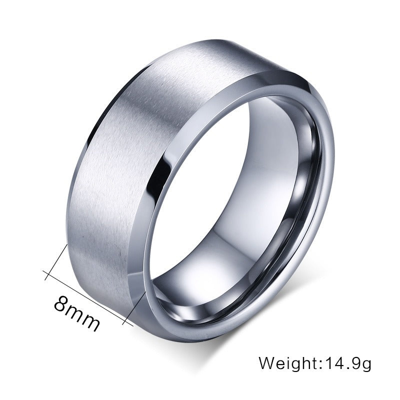 Kemstone Tungsten Ring for Men – 8mm Brushed Band with Viking Power Symbol, Scratch-Resistant TCR-011