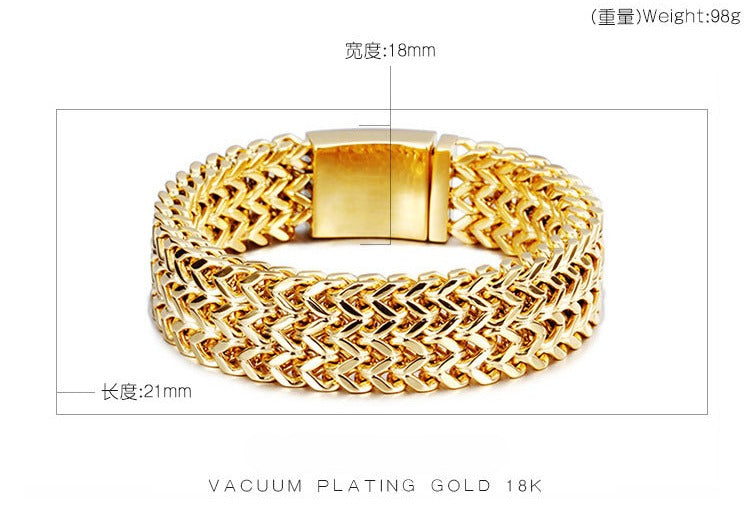 Kemstone Bold Chevron Chain Bracelet – 18K Gold Vacuum Plated Stainless Steel KB56408-D