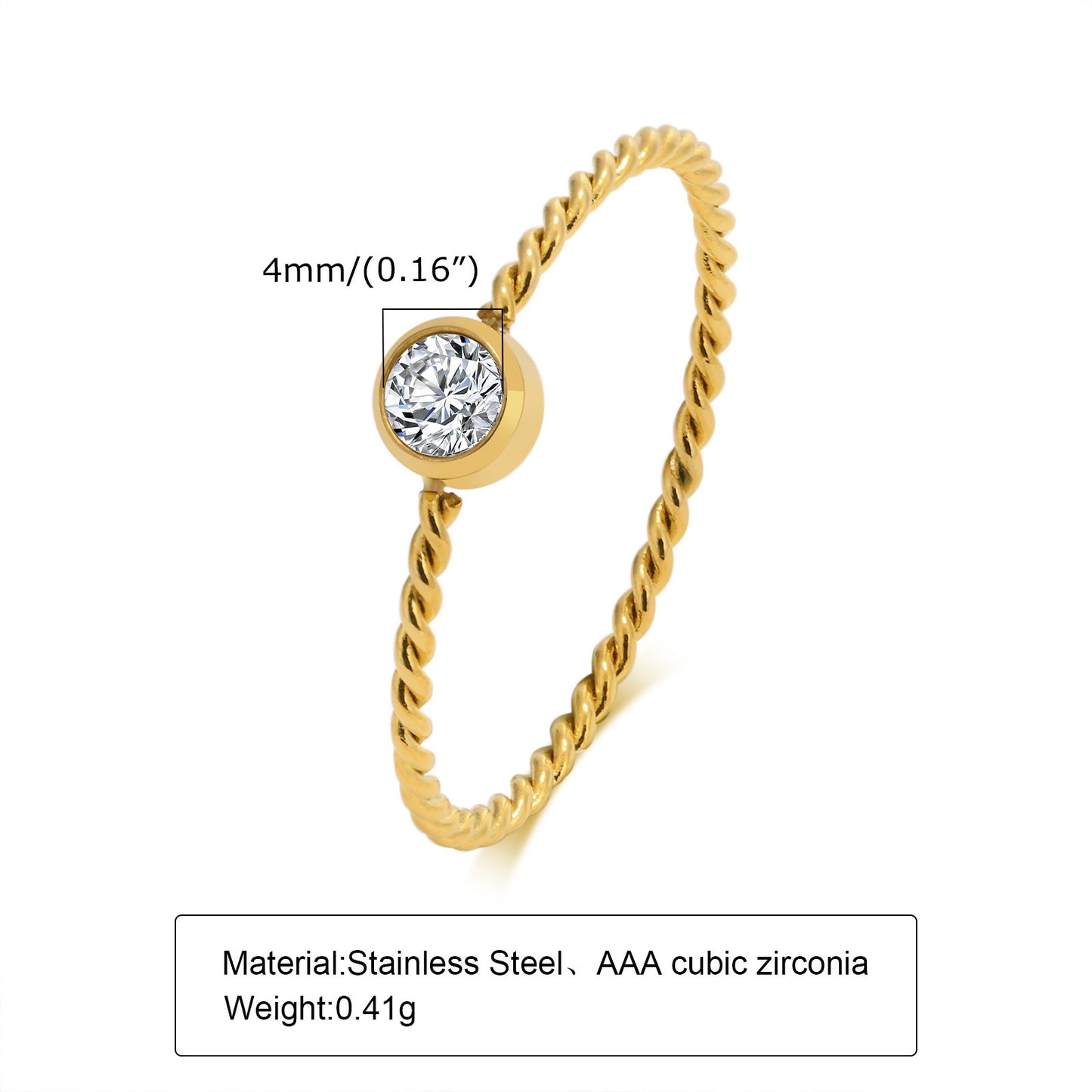 Anillo de acero de titanio trenzado Kemstone - Diseño minimalista en espiral para mujer R243