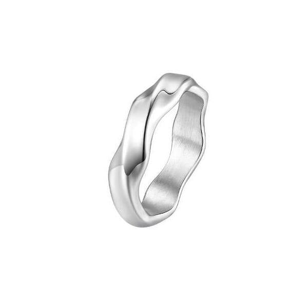 Kemstone Stainless Steel Möbius Ring – Men’s Vintage Silver Gold Band RC-727
