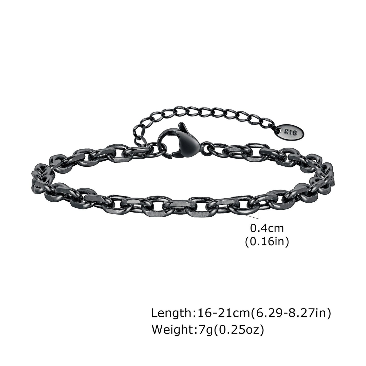 Pulsera de cadena angular de acero inoxidable dorado para mujer - Joyería personalizada con nombre y acabado pulido espejo 1914