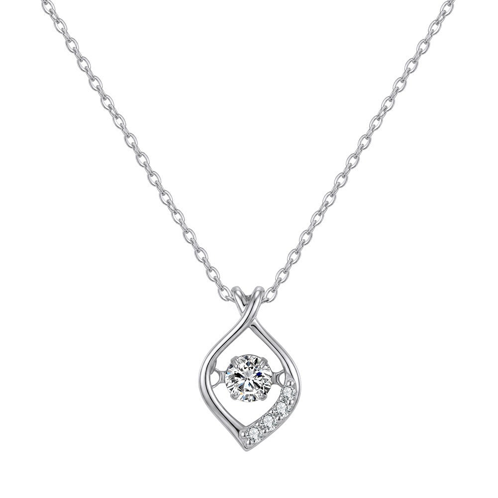Kemston Teardrop 0.3CT Moissanite Pendant Necklace for Women 925 Sterling Silver SMON22