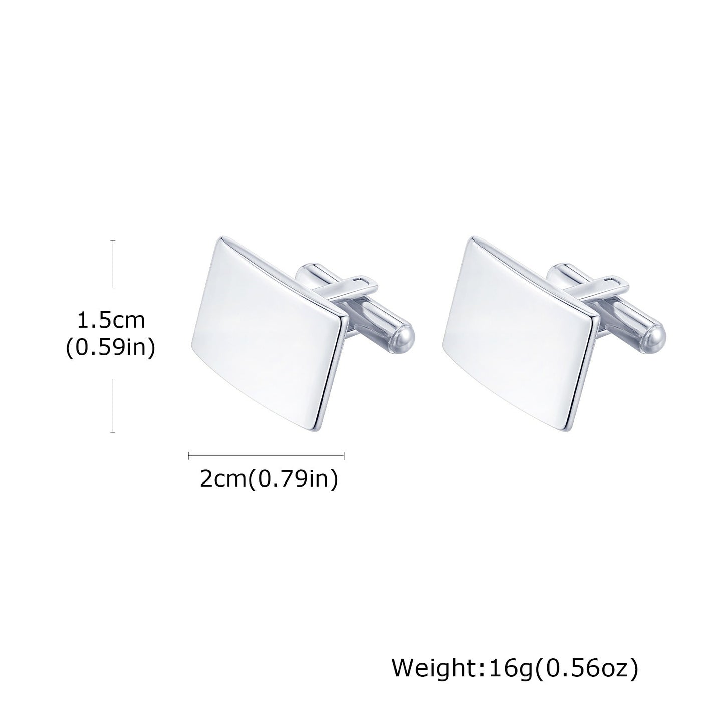 Kemstone Men’s Stainless Steel Square Cufflinks – Silver/Gold/Black CL-057