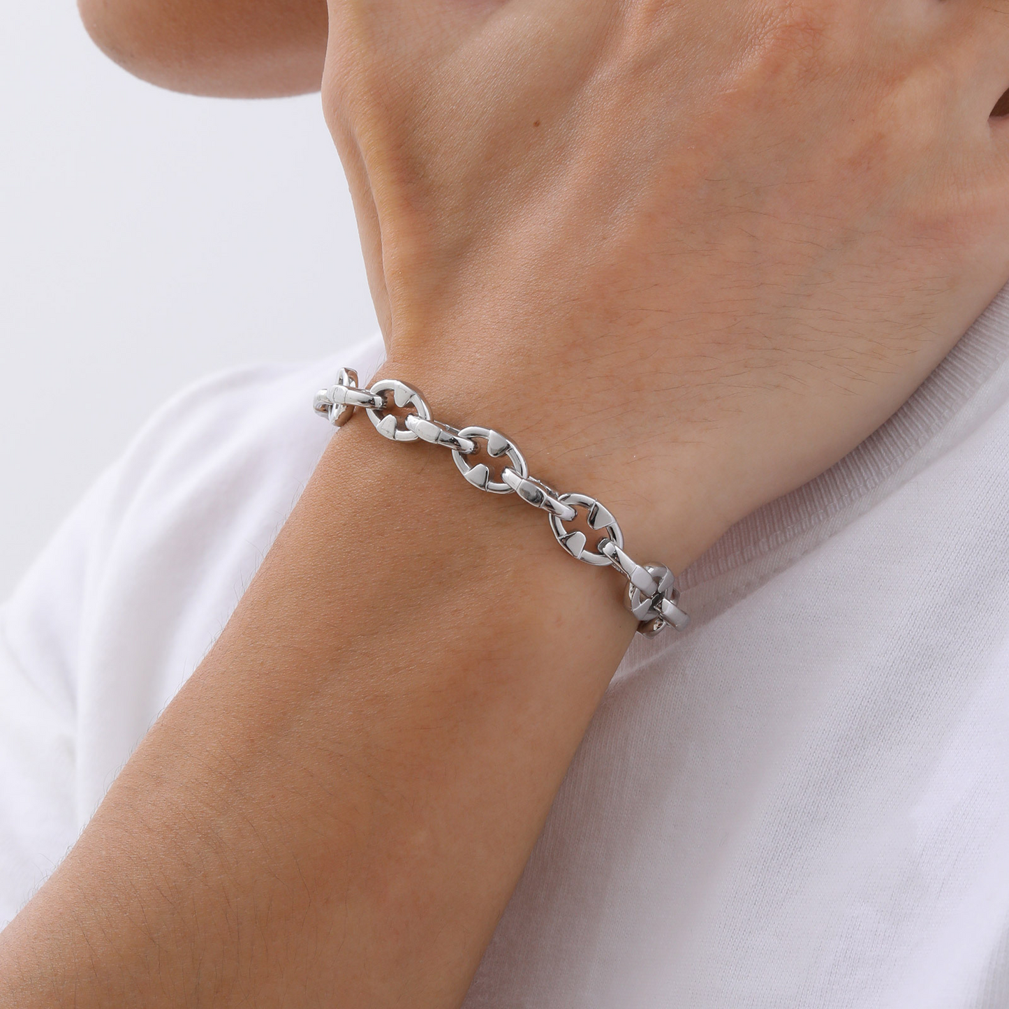Kemstone Stainless Steel Men’s Bracelet – Chunky Handmade Chain BR-2153