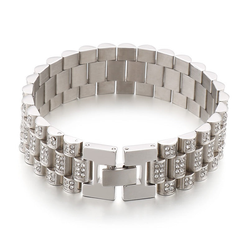 Kemstone Urban Edge Titanium Steel Tank Chain - Hip Hop Bold Statement Mens Jewelry KB144759