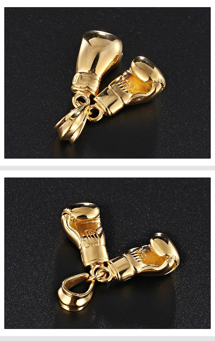 Kemstone Titanium Steel Boxing Glove Pendant – Heavyweight Fist Necklace for Men’s Street & Gym Style KP42085