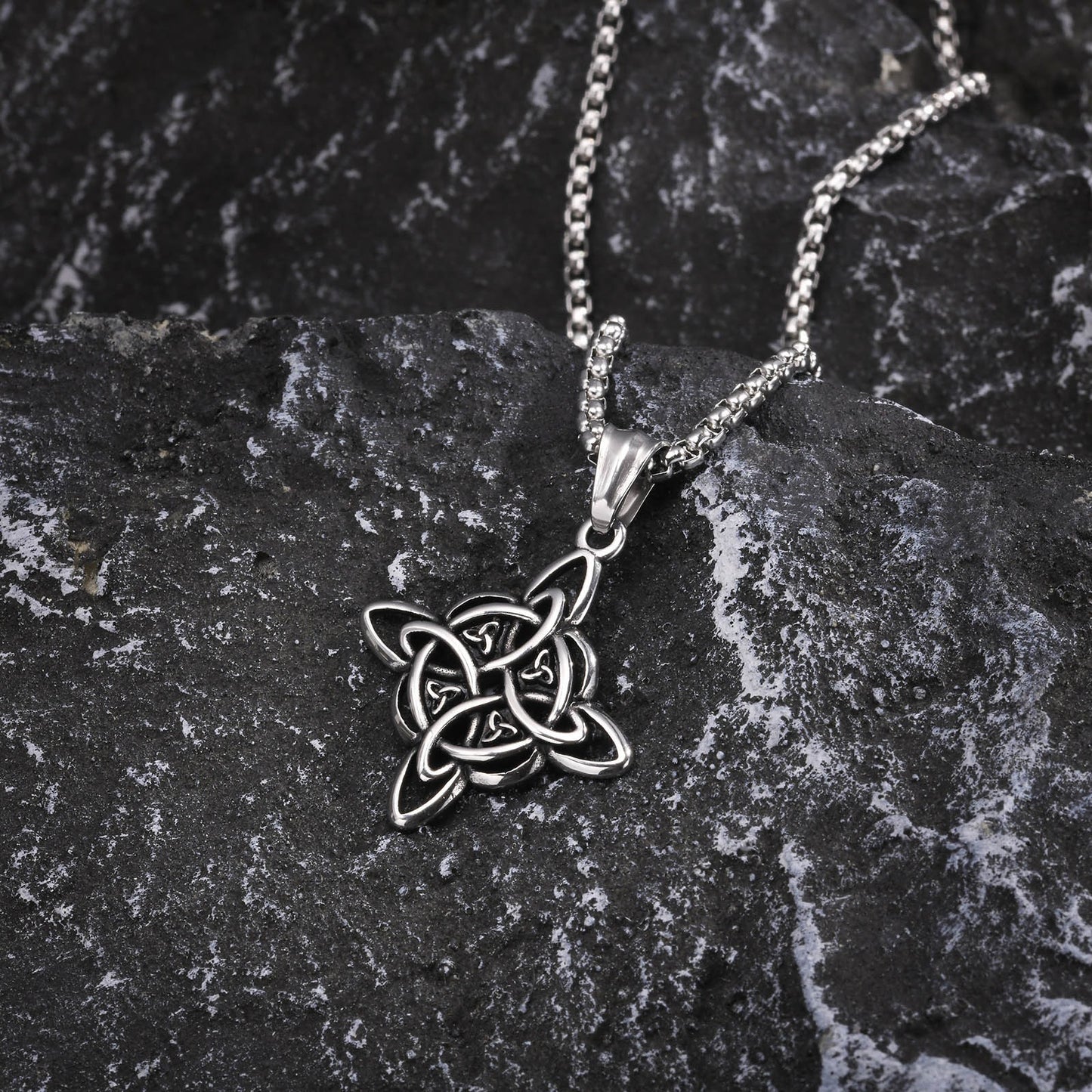 Men’s Celtic Knot Pendant Necklace – Stainless Steel Symbol of Power PN-1945