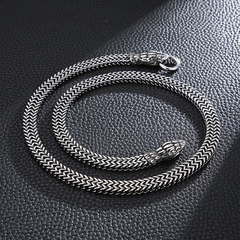 Kemstone Serpent Legacy – Collar de acero de titanio forjado a mano con texturas envejecidas KN202158