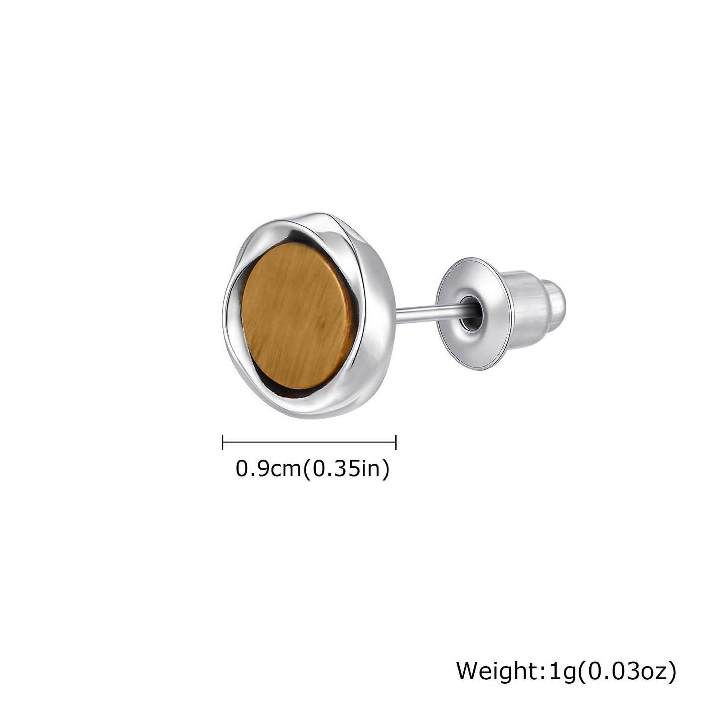 Kemstone Men’s Copper Earrings – Turquoise & Tiger Eye Mobius Studs EBS-208