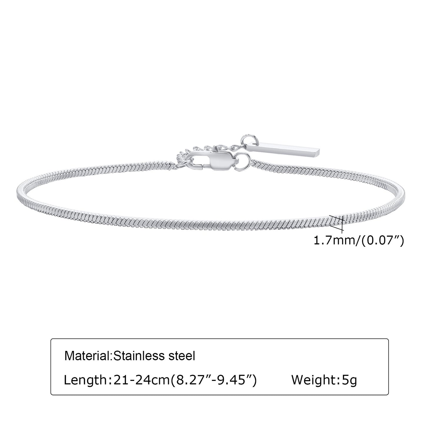 Kemstone Square Snake Chain Bracelet – Gold Stainless Steel Minimalist Men’s Jewelry BR-1498