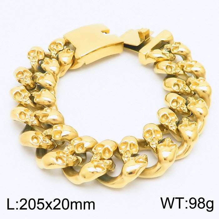 Bracciale a catena con teschio vintage Kemstone - Acciaio inossidabile Rebel Spirit KB78434-BD