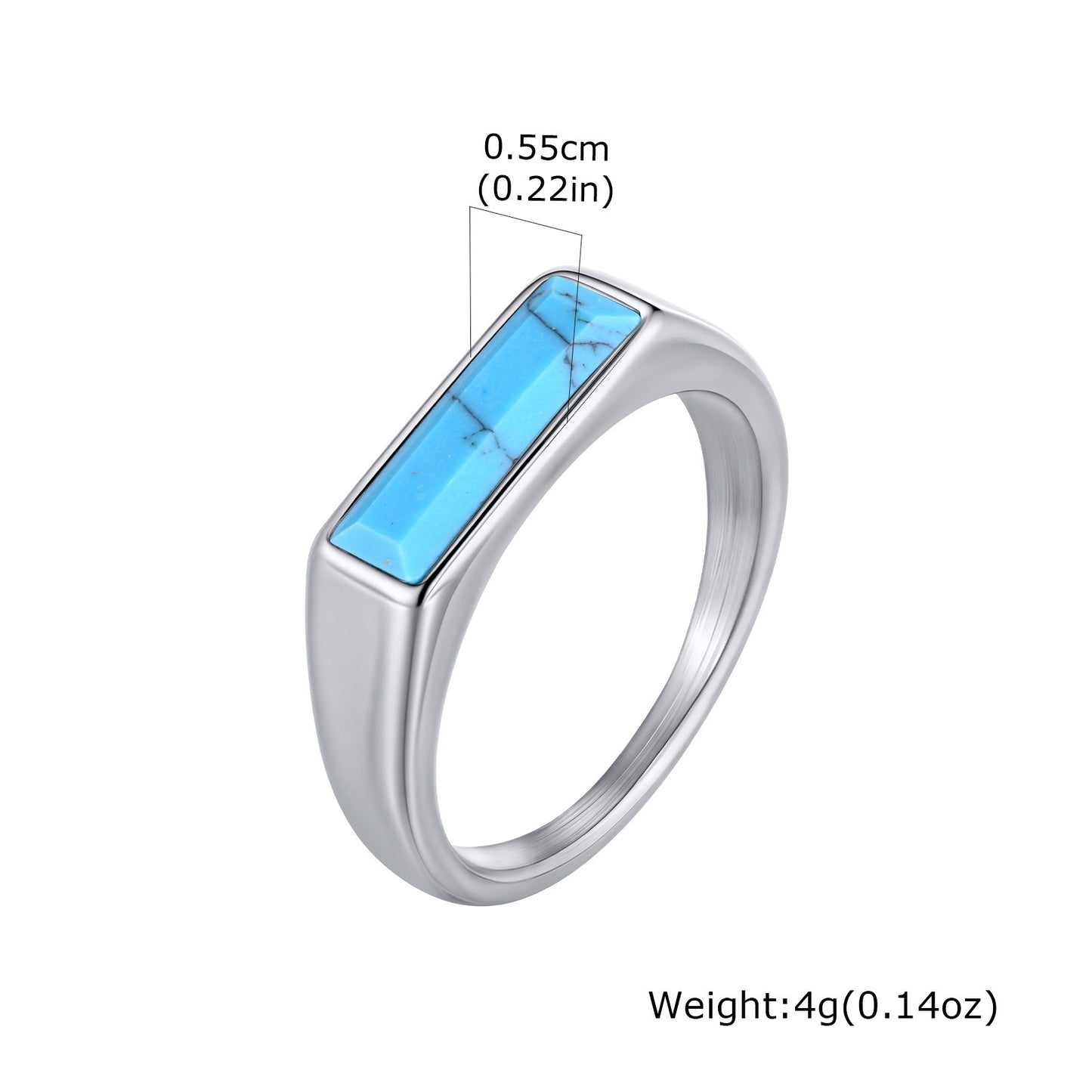 Kemstone Stainless Steel Stone Ring – Men’s Jewelry Turquoise Lapis Tiger Eye RC-712