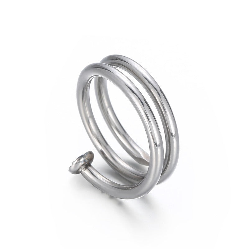 Anello Kemstone Spring da uomo - Anello in acciaio inossidabile lucido con design a forma di unghia, regalo KR104535