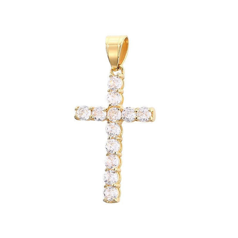 Ciondolo a croce in acciaio inossidabile Kemstone Urban Edge - Zircone micro-incastonato Hip-Hop per uomo KP116402