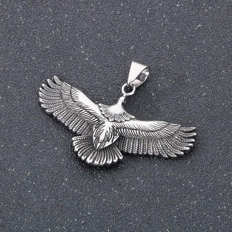 Kemstone Eagle Wingspan Pendant Necklace – 316L Stainless Steel Bold Men's Jewelry KP130928