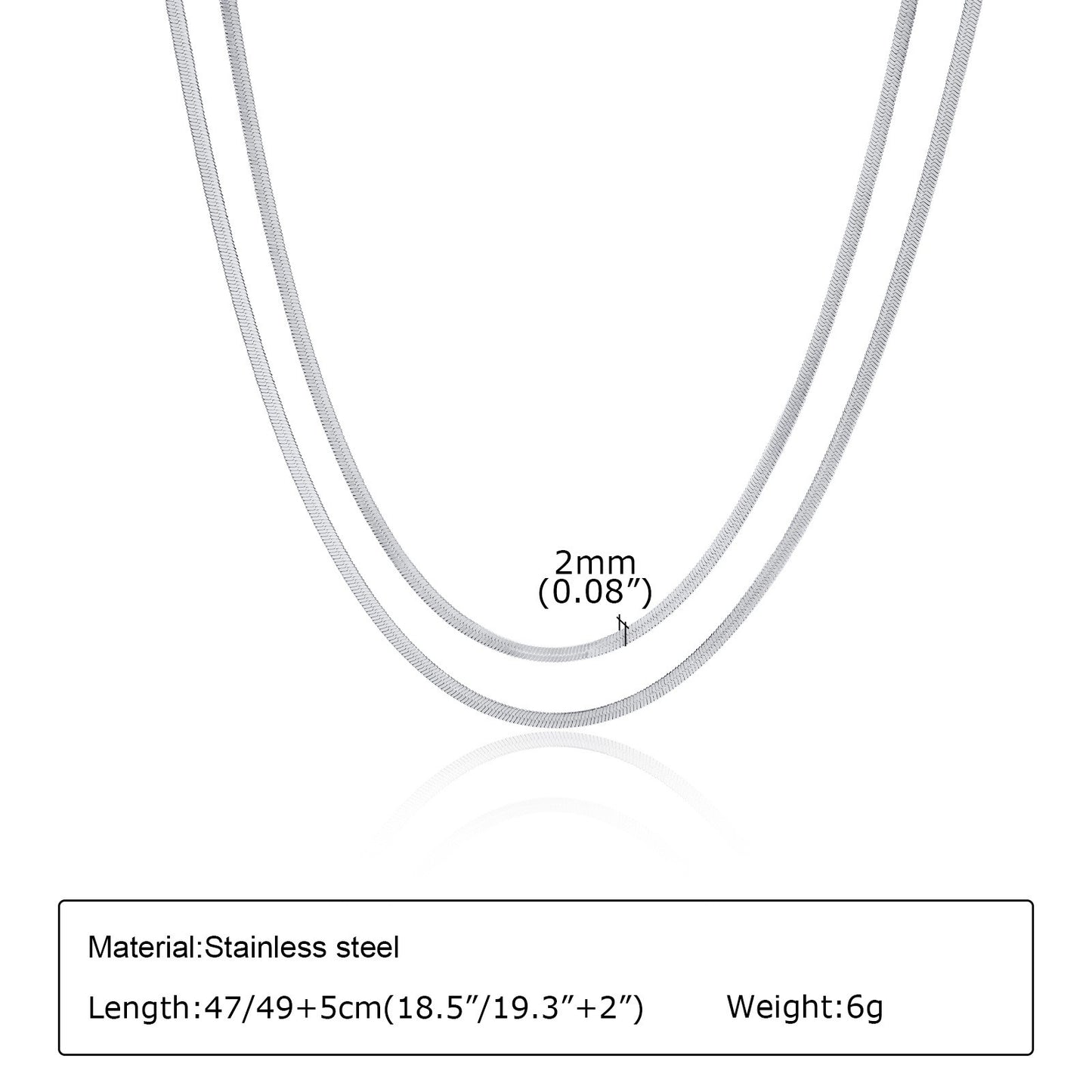Collar de doble cadena de acero inoxidable Kemstone para mujer - Joyería minimalista con eslabones en capas NC-973