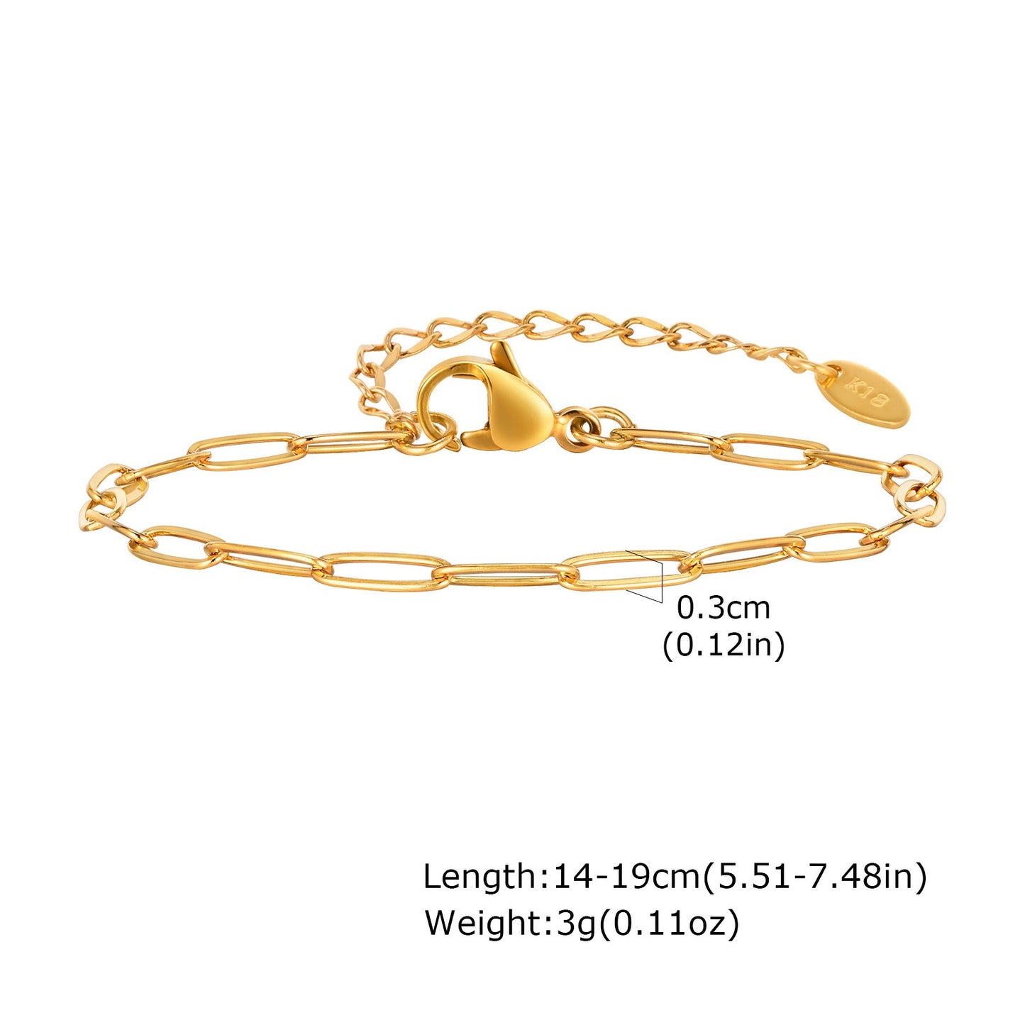 Pulsera de eslabones gruesos de acero y titanio dorado - Joyería minimalista moderna para una elegancia cotidiana BR- 2053