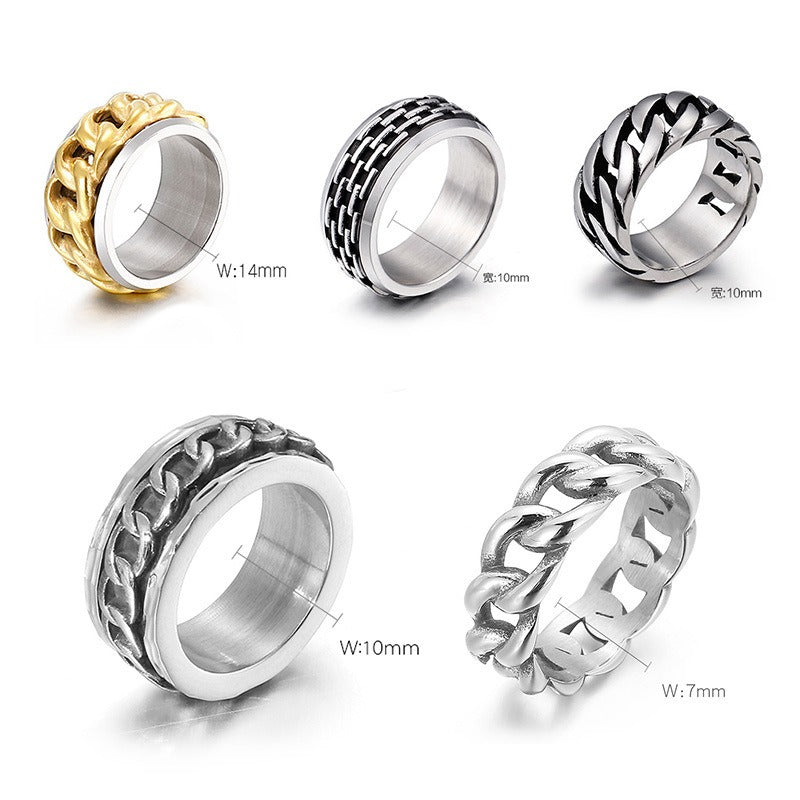 Anello meccanico retrò Kemstone - Design gotico rotante per accessori antistress KR44457-K
