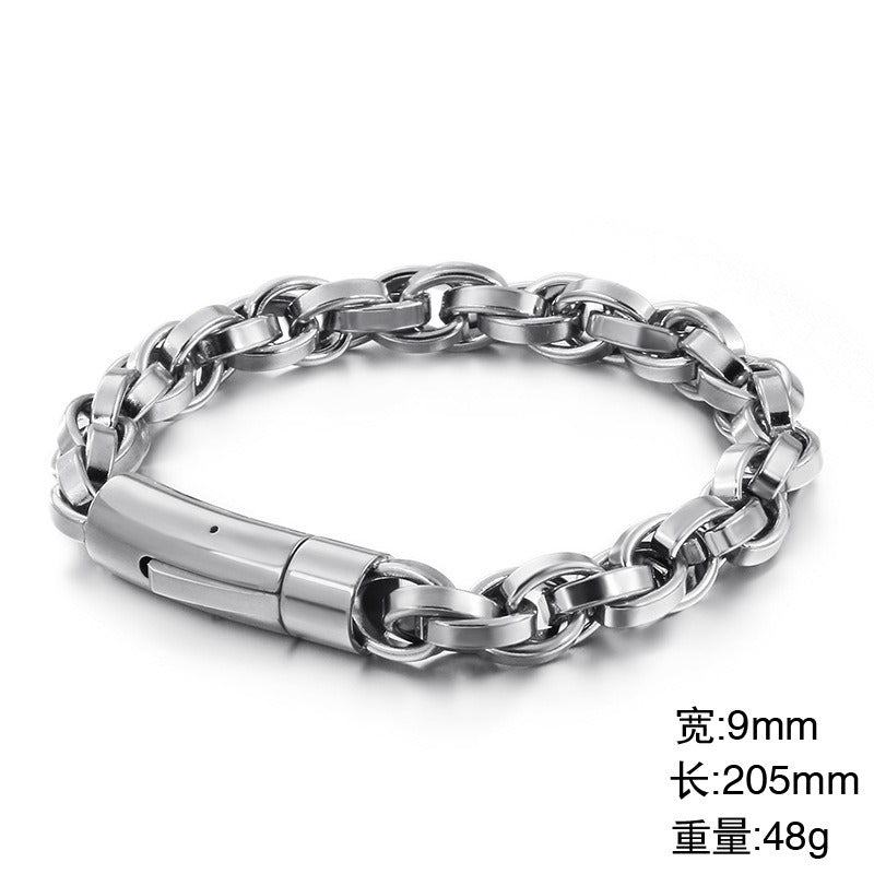 Brazalete Kemstone Vintage de acero y titanio para hombre - Diseño minimalista KB119221