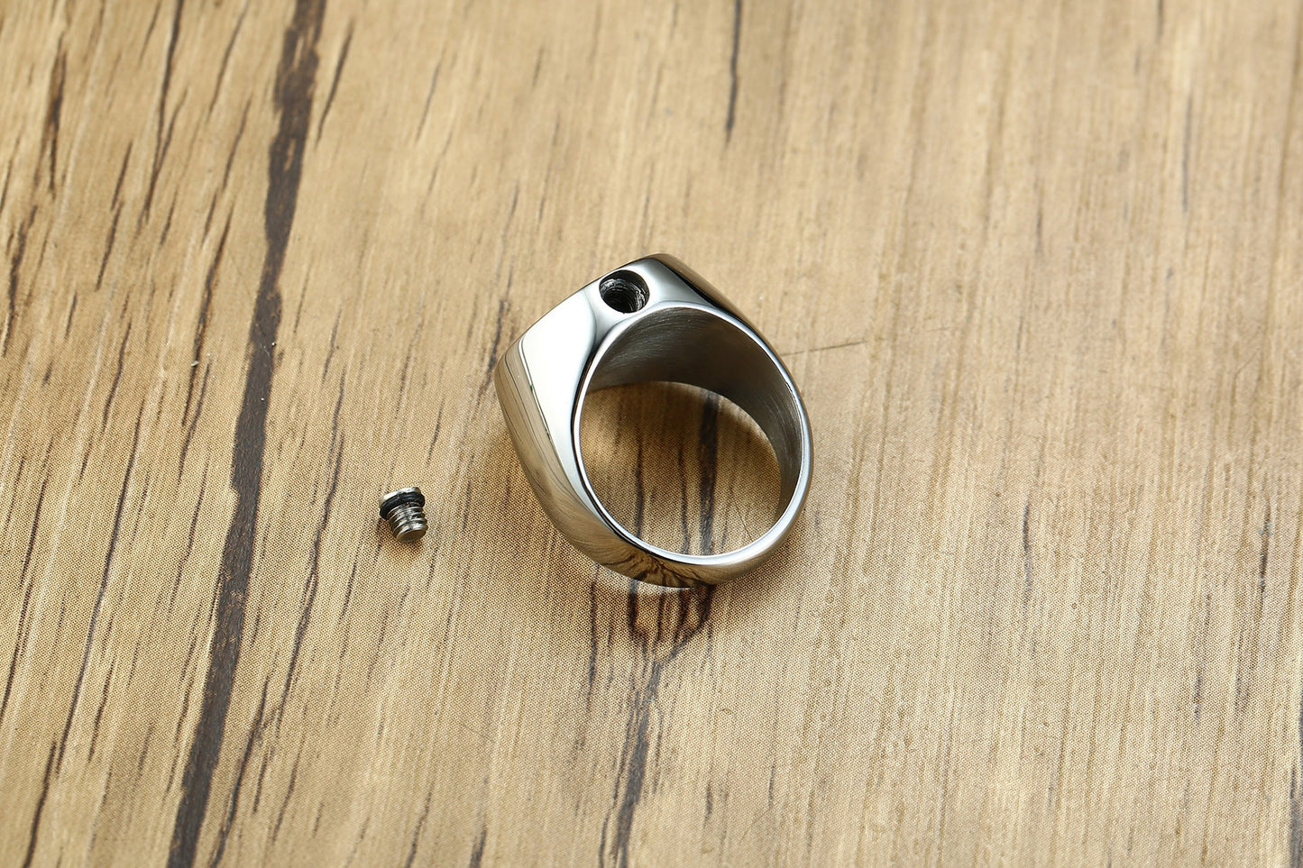 Kemstone Titanium Steel Cremation-Inspired Ring – Minimalist Closure Durable Band RC-443