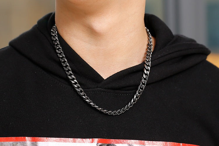 Kemstone Retro Chain Necklace – Rugged 304 Stainless Steel Urban Gothic Jewelry for Men KN108187-Z