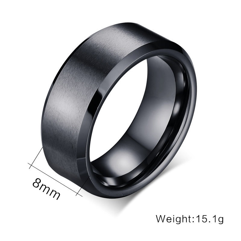 Kemstone Tungsten Ring for Men – 8mm Brushed Band with Viking Power Symbol, Scratch-Resistant TCR-011